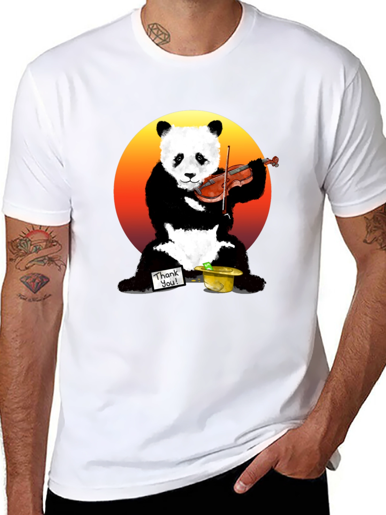 Panda Violinist Graphic Tee