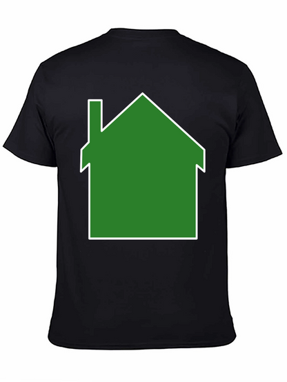 Green House Graphic Print Black T-Shirt