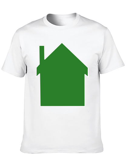 Green House Graphic Print Black T-Shirt