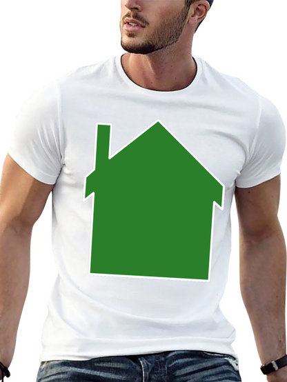 Green House Graphic Print Black T-Shirt