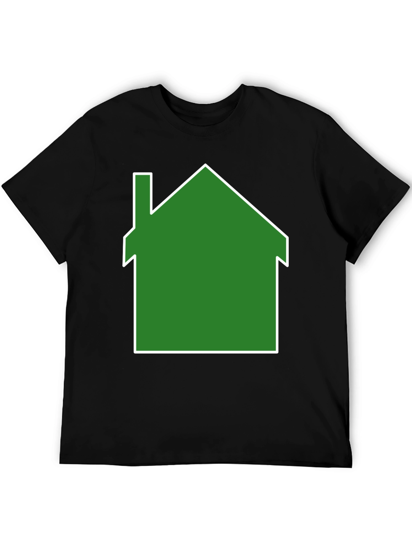 Green House Graphic Print Black T-Shirt