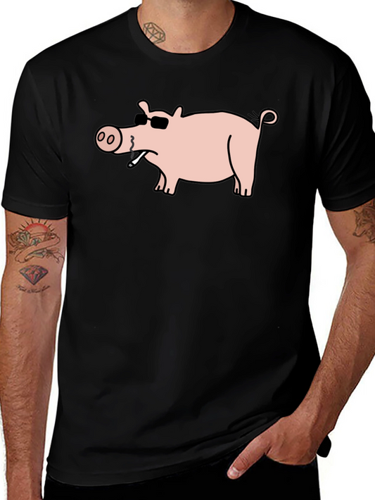 Cool Pig Tee - Black Cotton T-Shirt