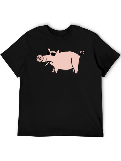 Cool Pig Tee - Black Cotton T-Shirt