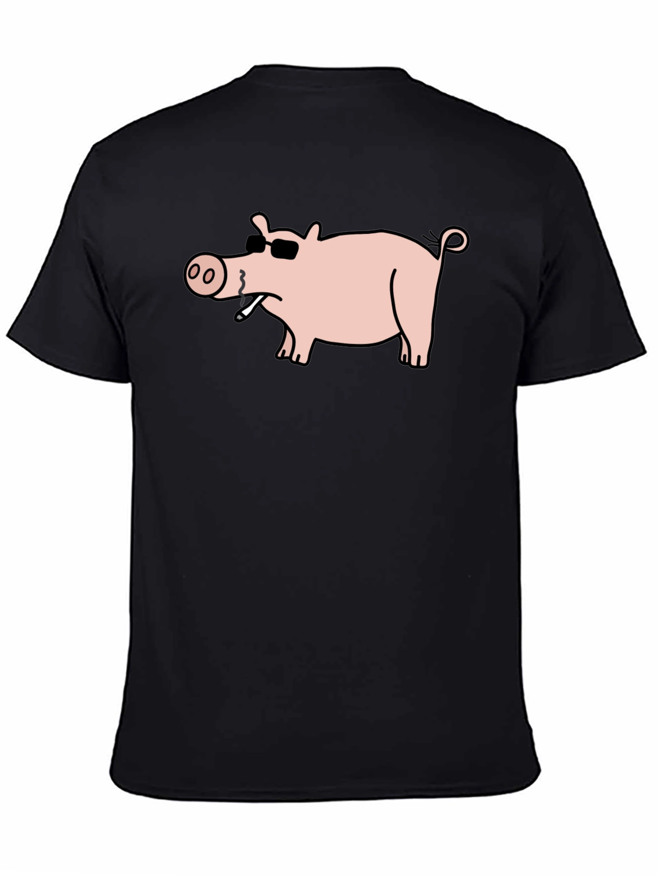 Cool Pig Tee - Black Cotton T-Shirt