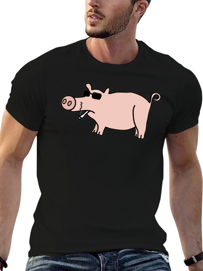 Cool Pig Tee - Black Cotton T-Shirt
