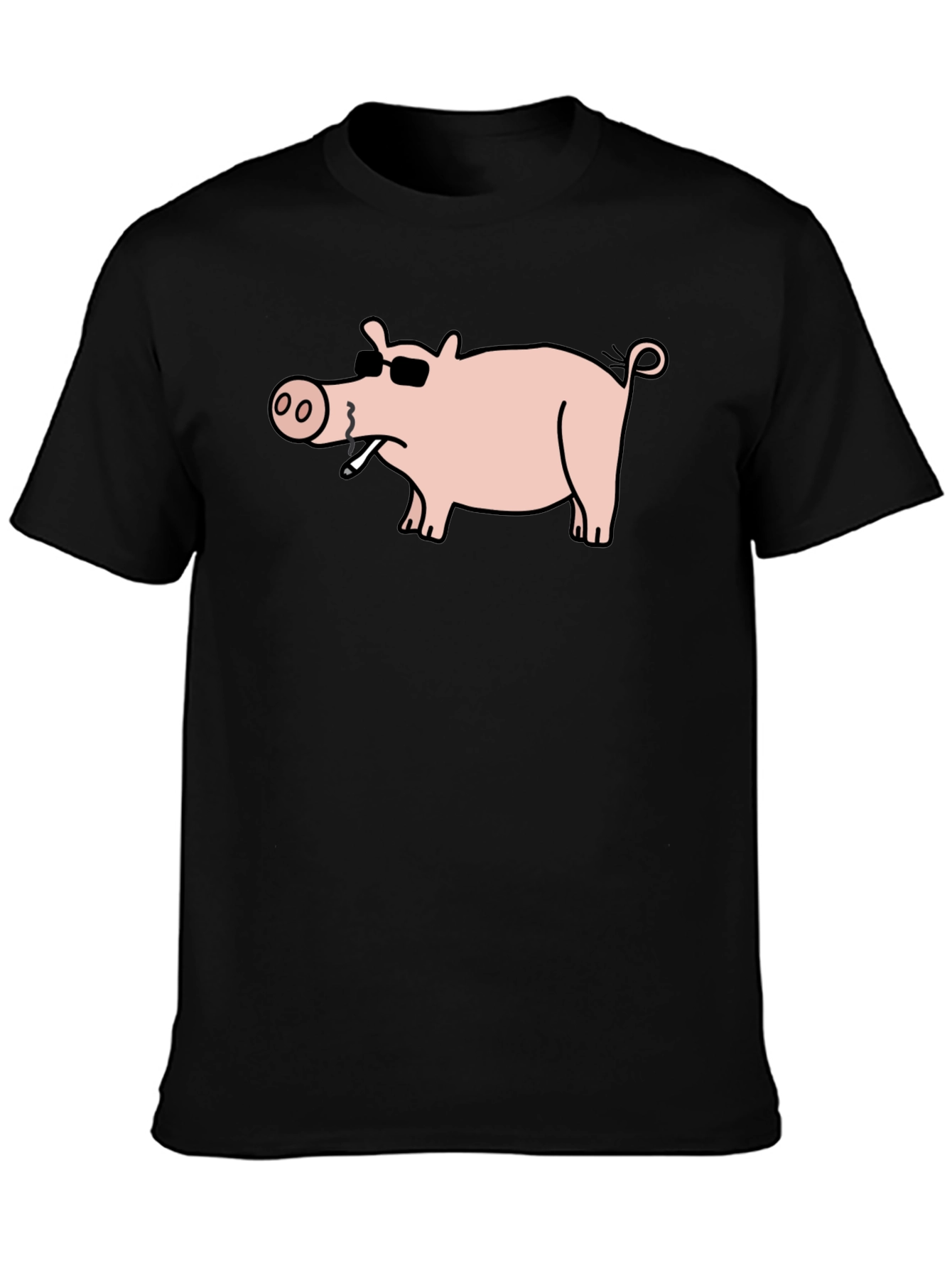 Cool Pig Tee - Black Cotton T-Shirt