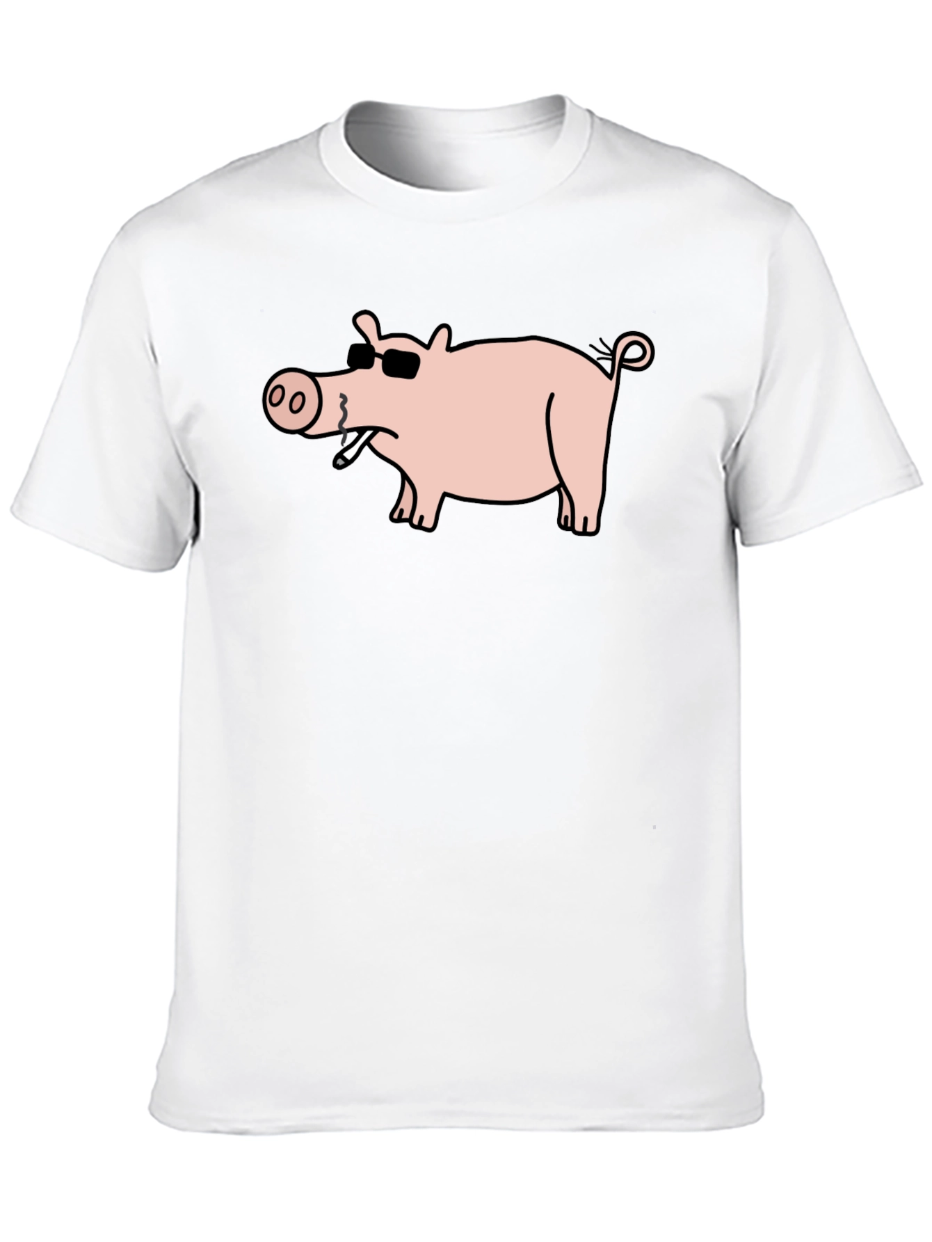 Cool Pig Tee - Black Cotton T-Shirt