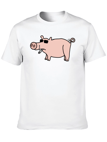 Cool Pig Tee - Black Cotton T-Shirt