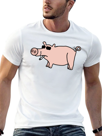 Cool Pig Tee - Black Cotton T-Shirt
