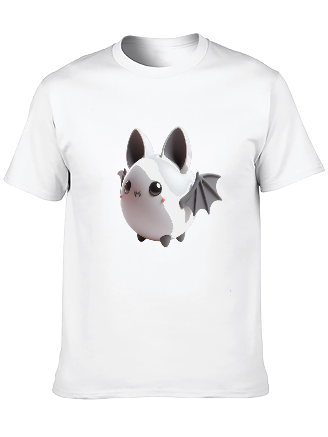 Cute Bat Graphic Tee - Black Cotton Comfort