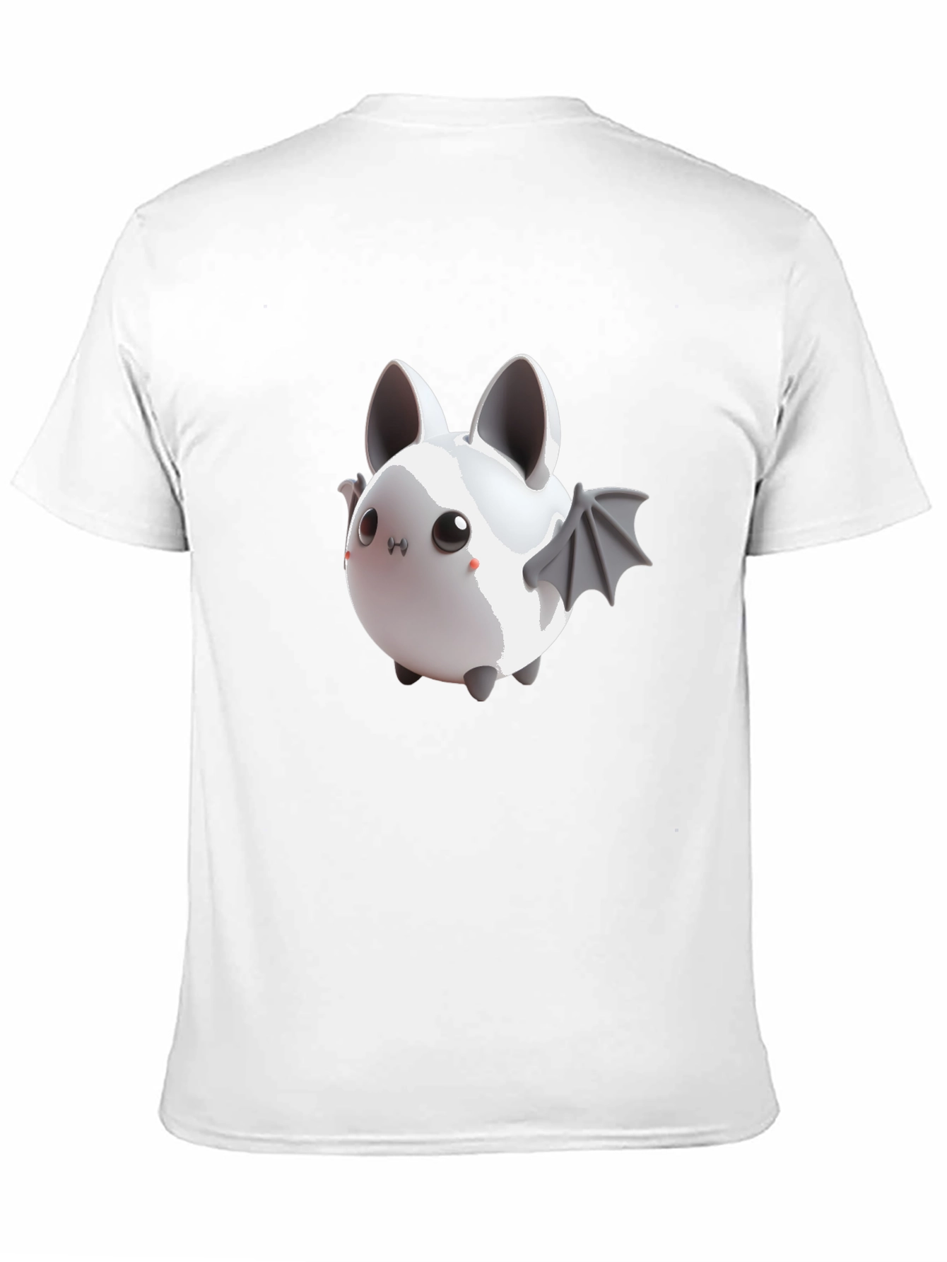 Cute Bat Graphic Tee - Black Cotton Comfort