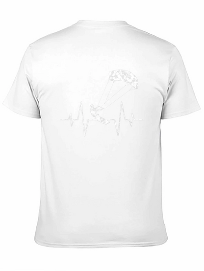 Kiteboarding Heartbeat Graphic Tee - Extreme Sports T-Shirt