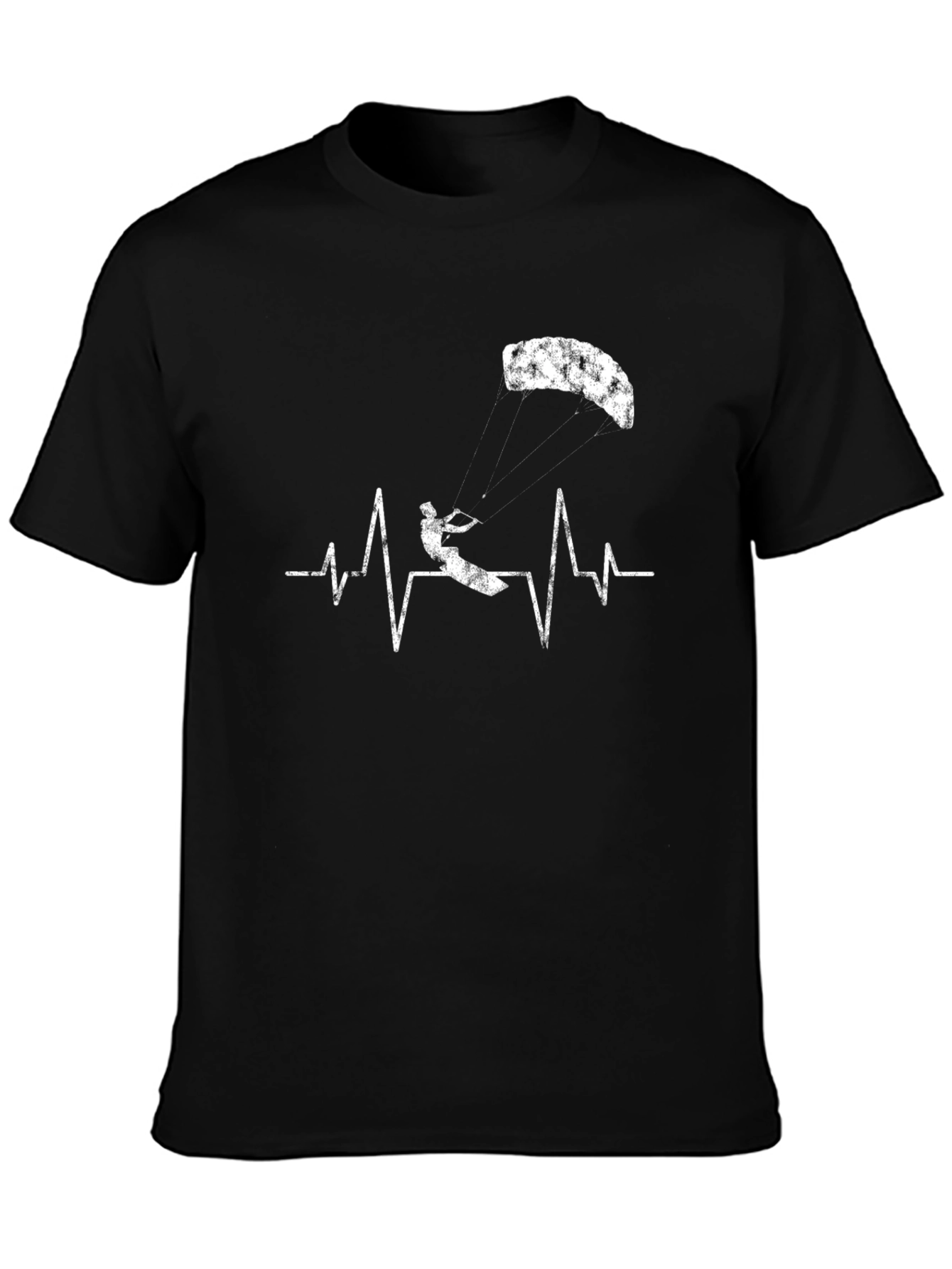 Kiteboarding Heartbeat Graphic Tee - Extreme Sports T-Shirt