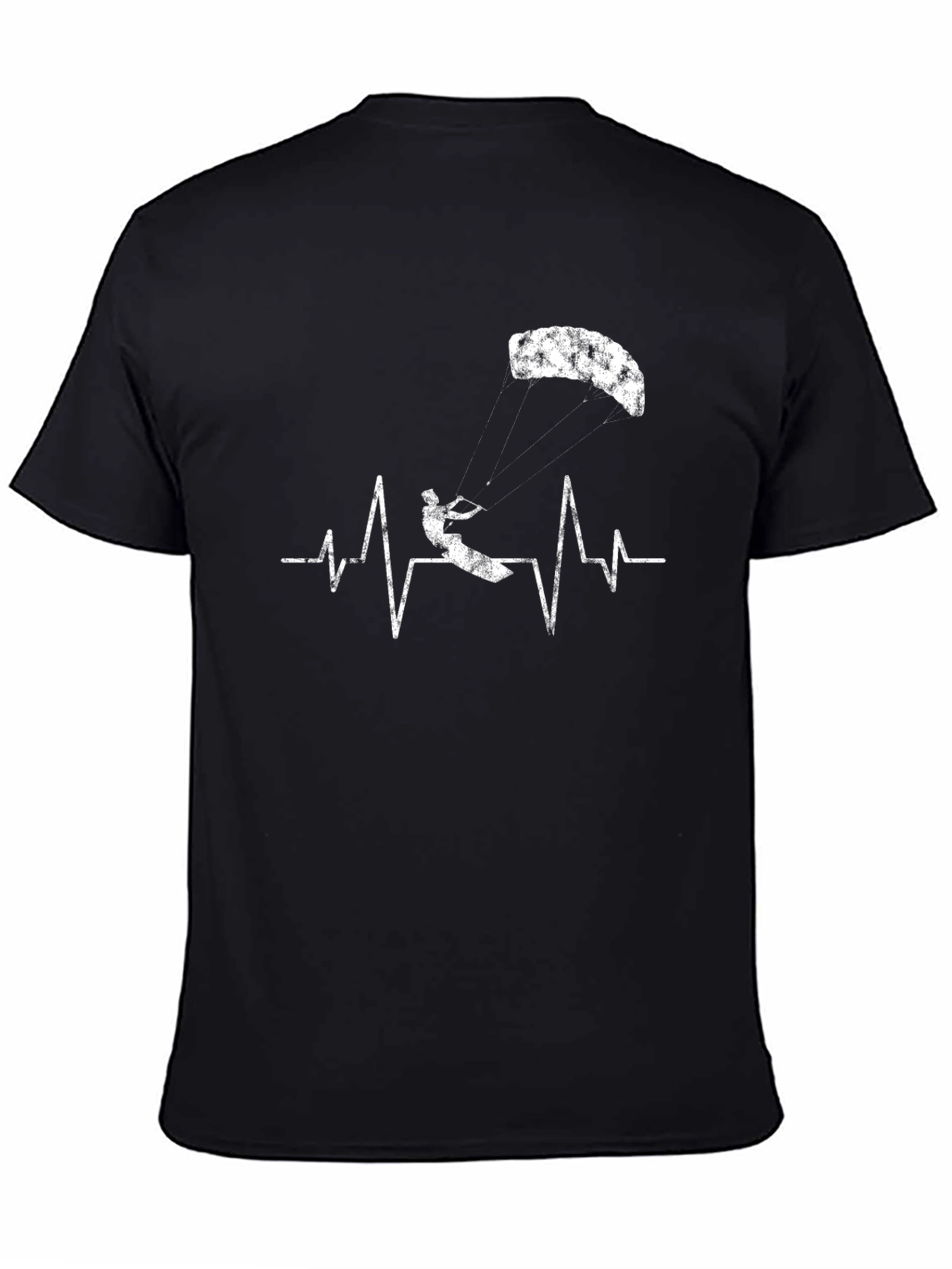 Kiteboarding Heartbeat Graphic Tee - Extreme Sports T-Shirt