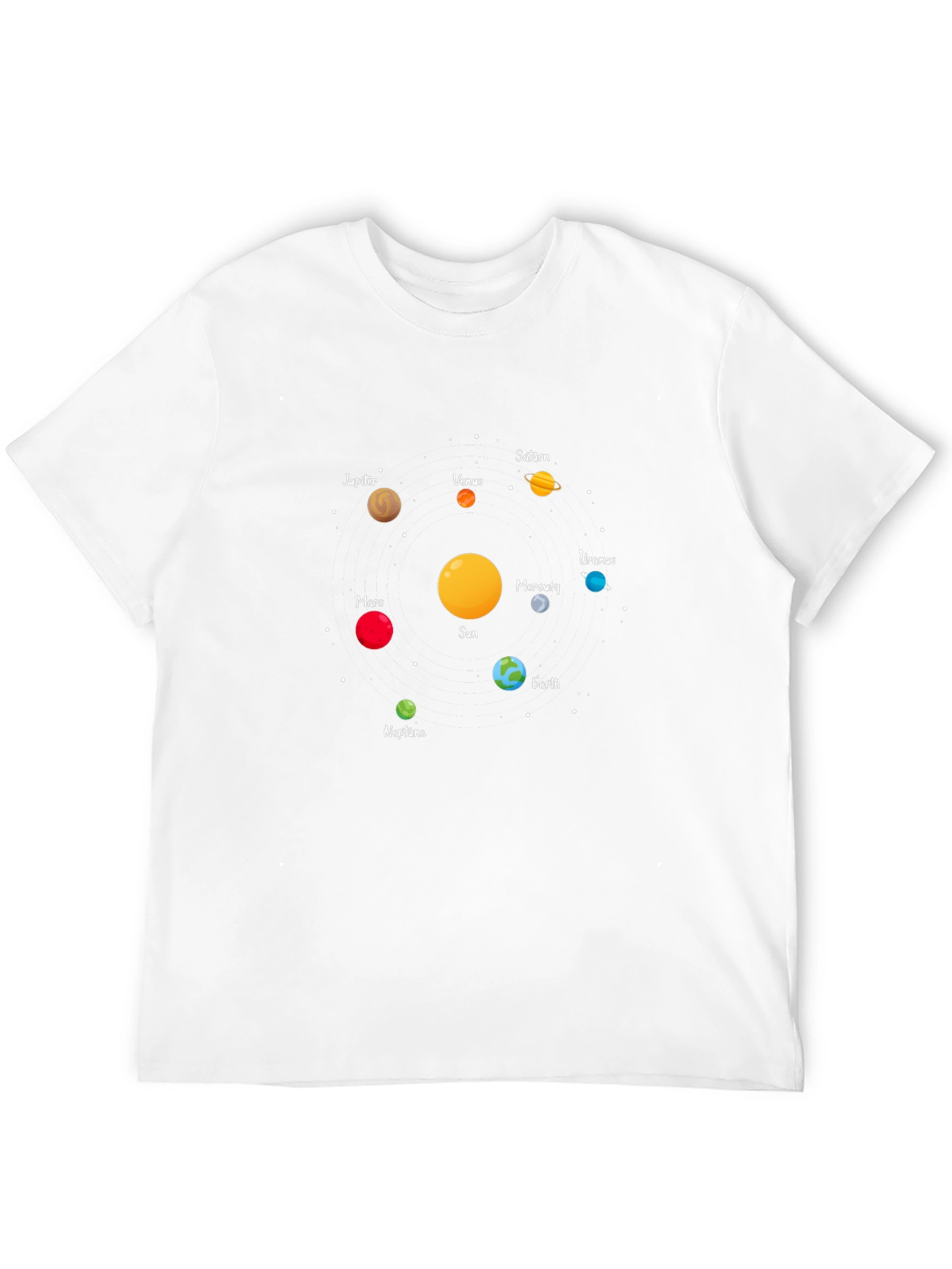 Solar System Planets Graphic Tee - Black Unisex