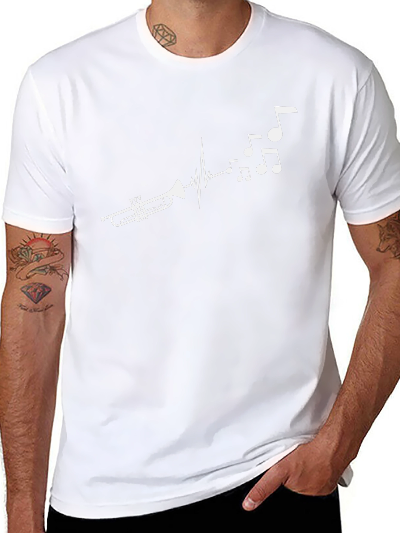 Trumpet Music Heartbeat T-Shirt - Musician Graphic Tee