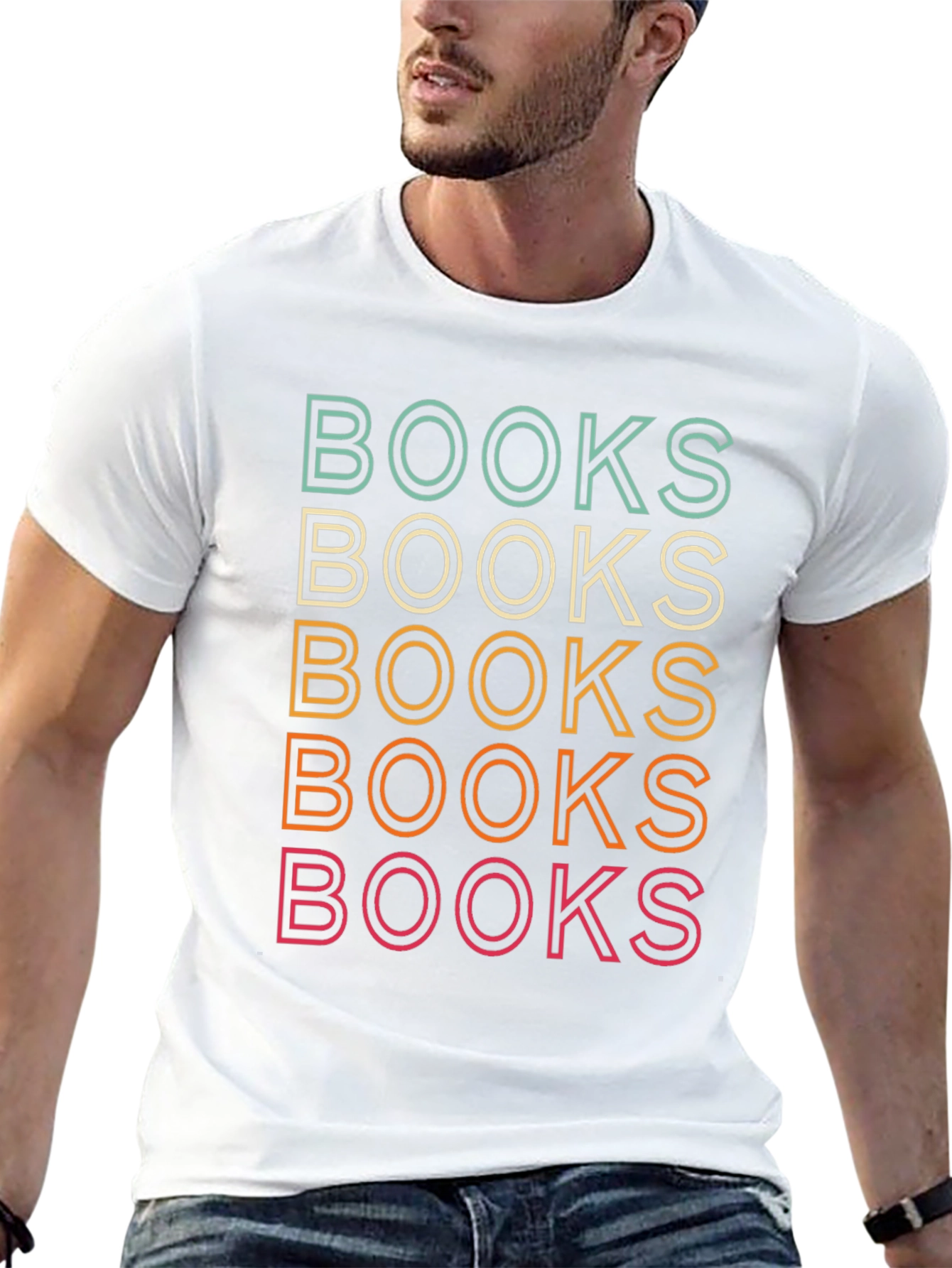 Retro Books Stack T-Shirt - Reading Lover Tee