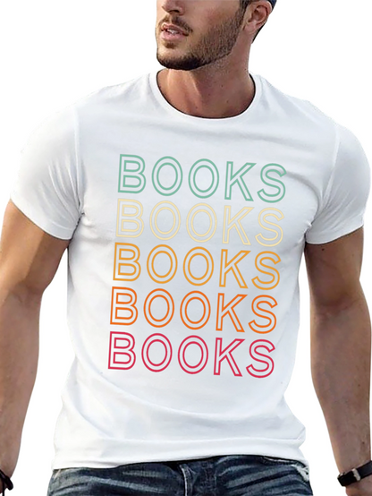 Retro Books Stack T-Shirt - Reading Lover Tee