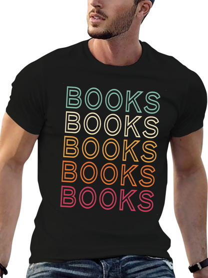 Retro Books Stack T-Shirt - Reading Lover Tee