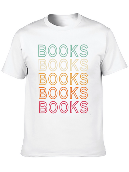 Retro Books Stack T-Shirt - Reading Lover Tee