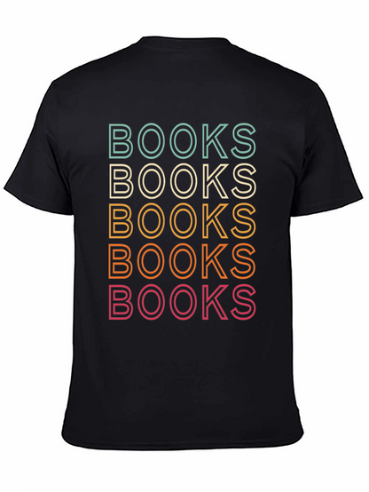 Retro Books Stack T-Shirt - Reading Lover Tee