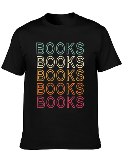 Retro Books Stack T-Shirt - Reading Lover Tee