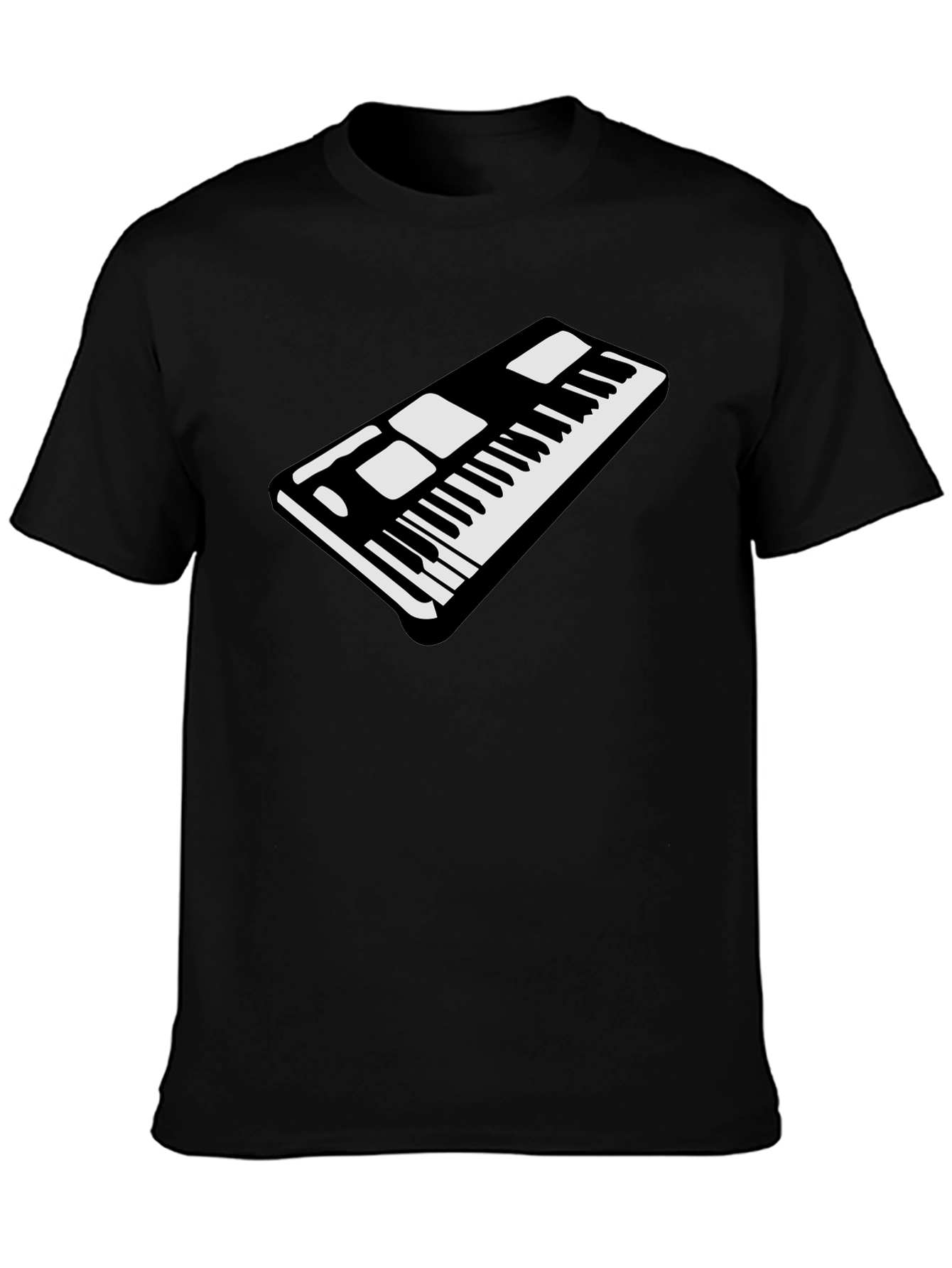 Keyboard Graphic Black T-Shirt - Music Lover Tee