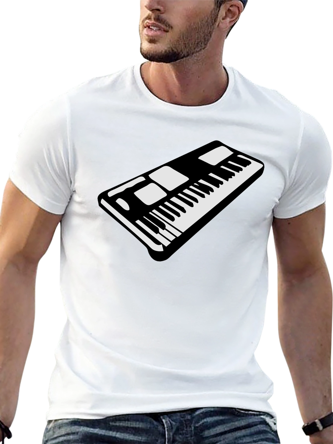 Keyboard Graphic Black T-Shirt - Music Lover Tee