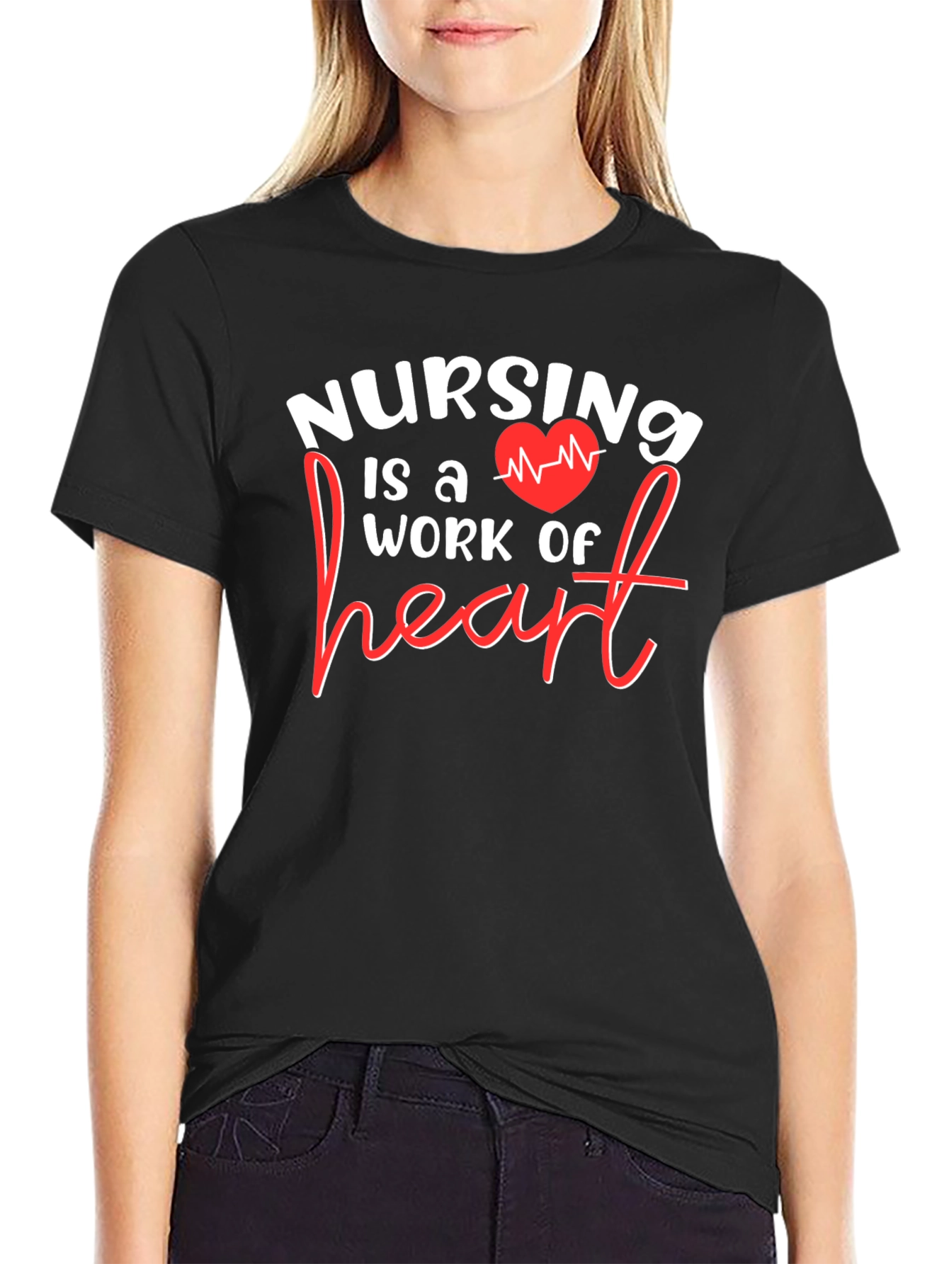 Nursing is a Work of Heart Graphic T-Shirt