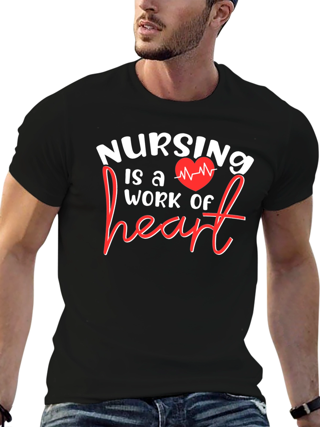 Nursing is a Work of Heart Graphic T-Shirt