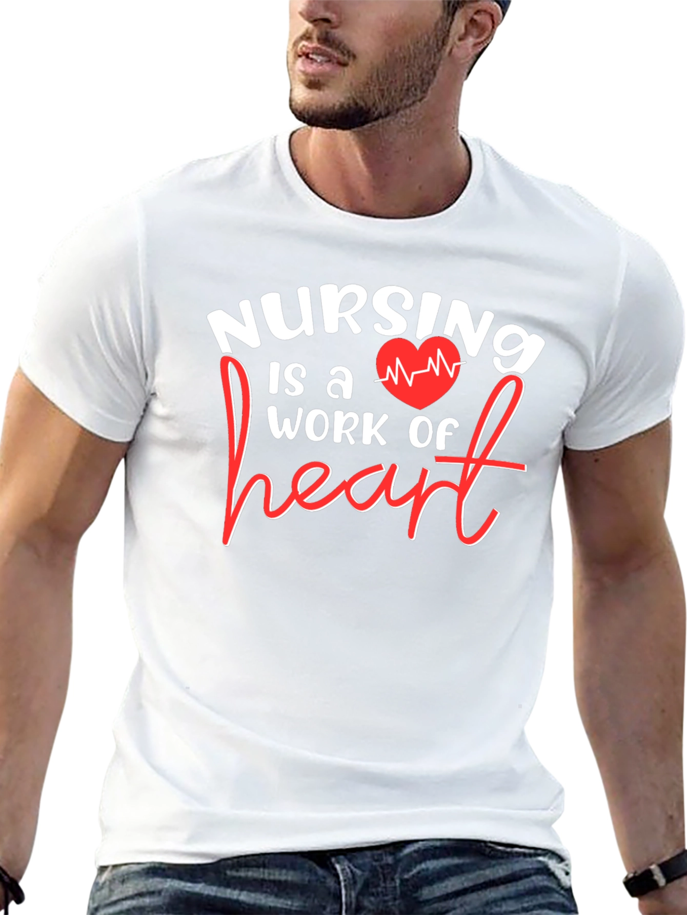 Nursing is a Work of Heart Graphic T-Shirt