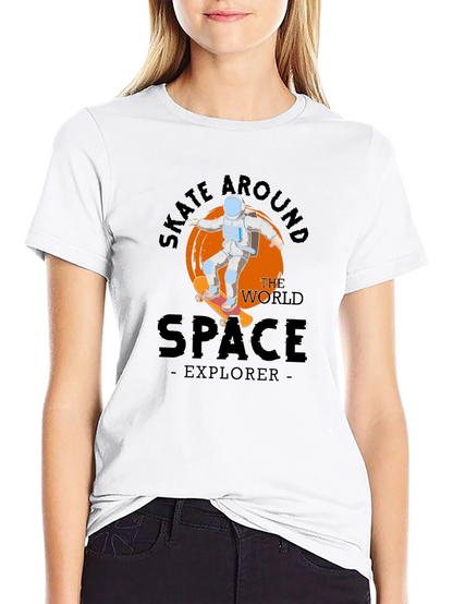Skate Around Space Explorer Black T-Shirt