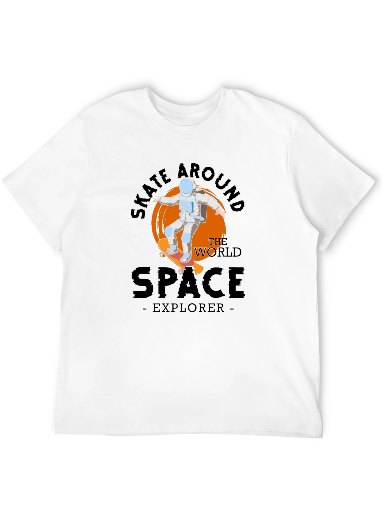 Skate Around Space Explorer Black T-Shirt