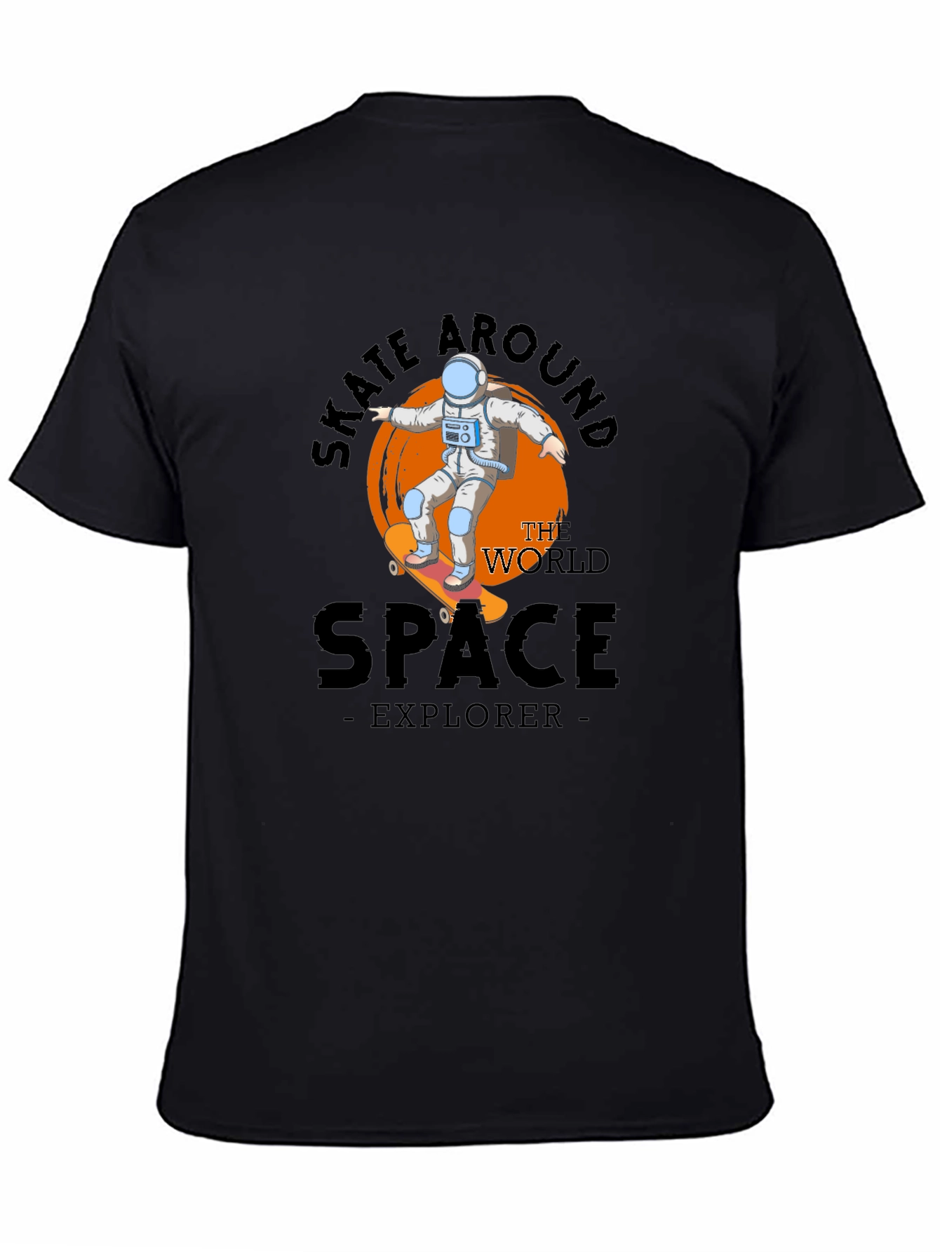 Skate Around Space Explorer Black T-Shirt