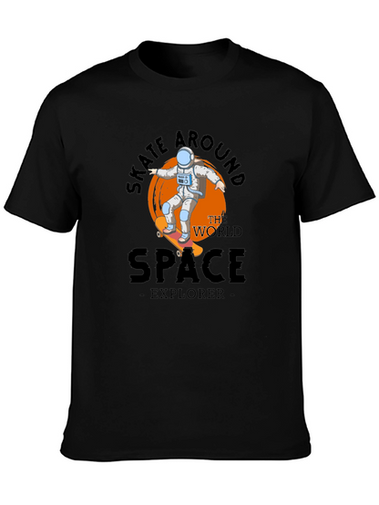 Skate Around Space Explorer Black T-Shirt