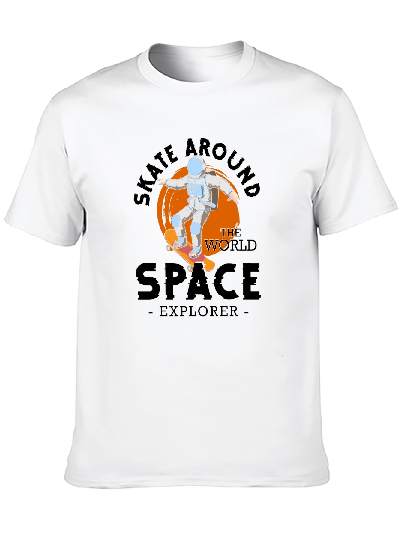 Skate Around Space Explorer Black T-Shirt