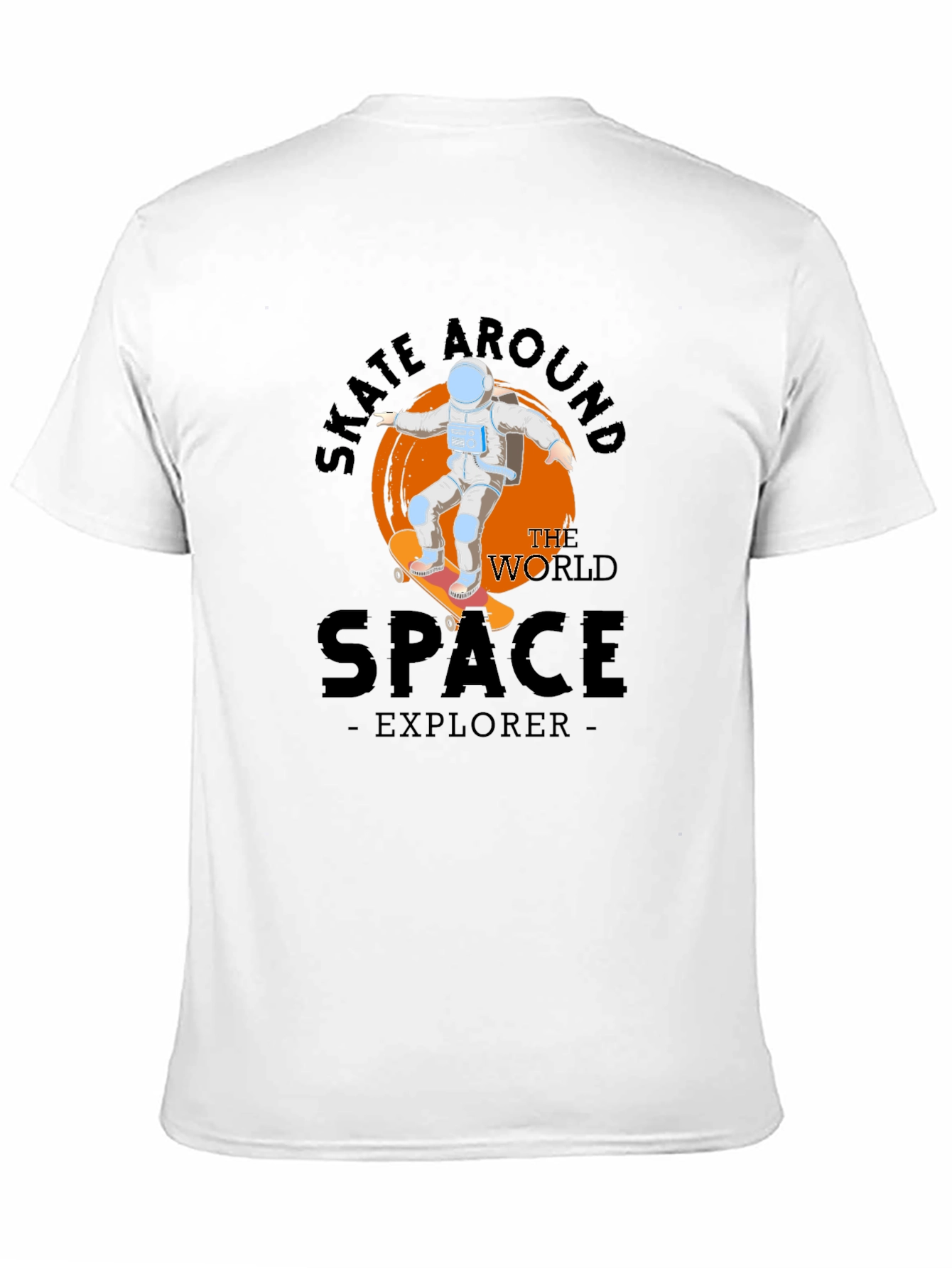 Skate Around Space Explorer Black T-Shirt