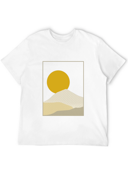 Minimalist Sun & Mountain Graphic T-Shirt