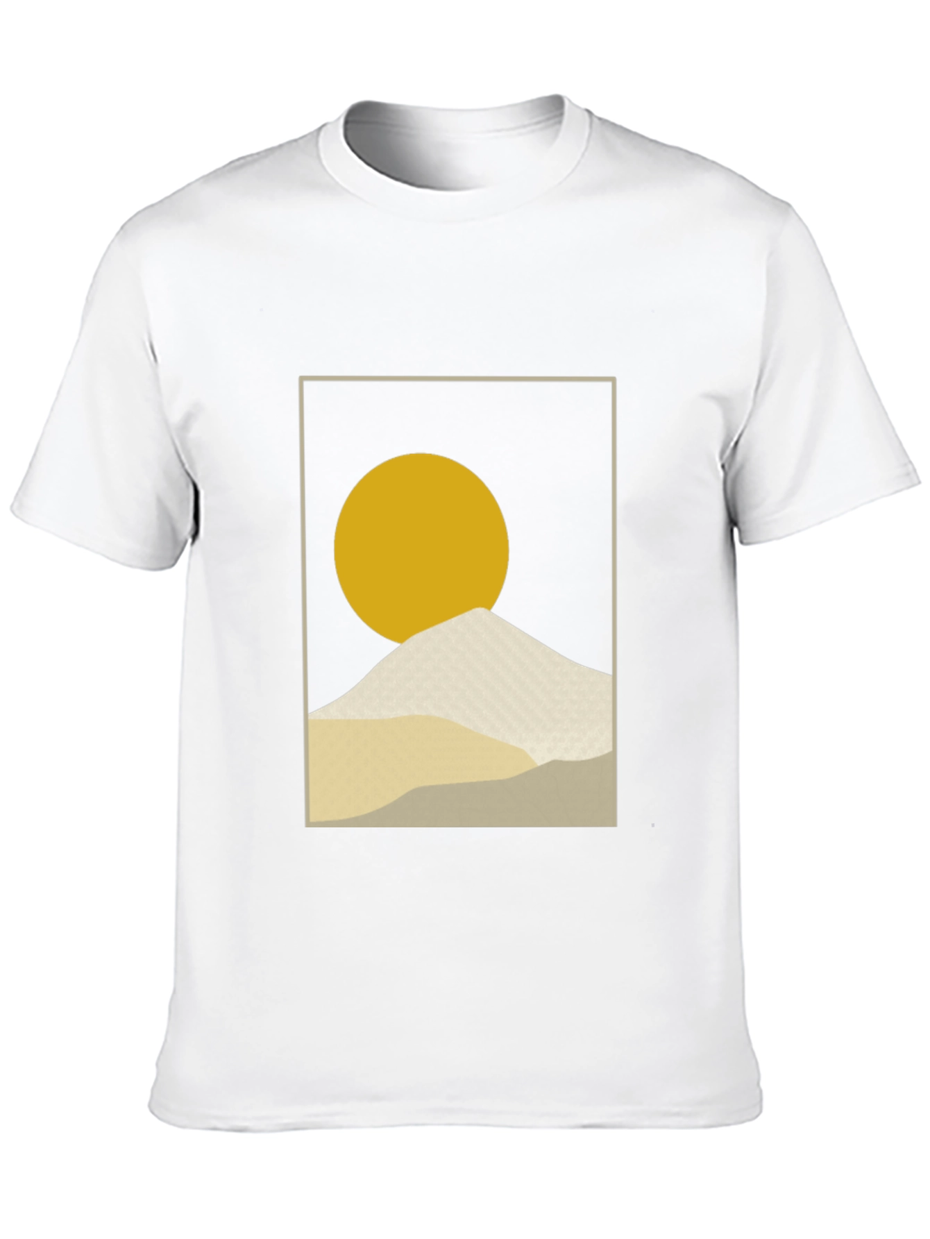 Minimalist Sun & Mountain Graphic T-Shirt
