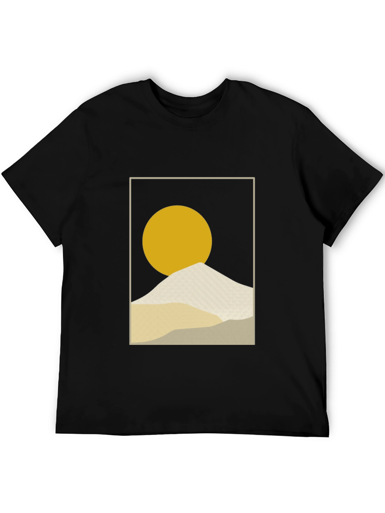 Minimalist Sun & Mountain Graphic T-Shirt