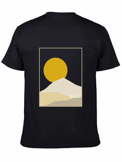 Minimalist Sun & Mountain Graphic T-Shirt