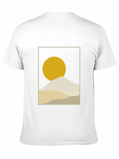 Minimalist Sun & Mountain Graphic T-Shirt