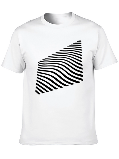 Abstract Wave Pattern Black T-Shirt