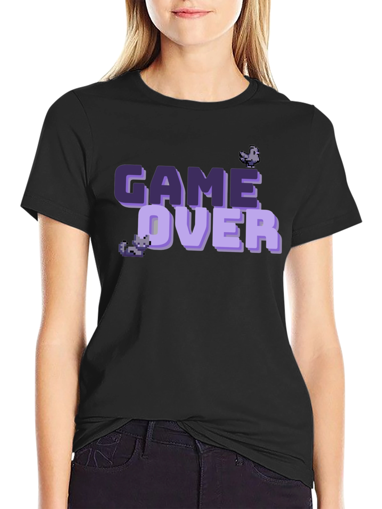 Game Over Pixel Art T-Shirt - Black