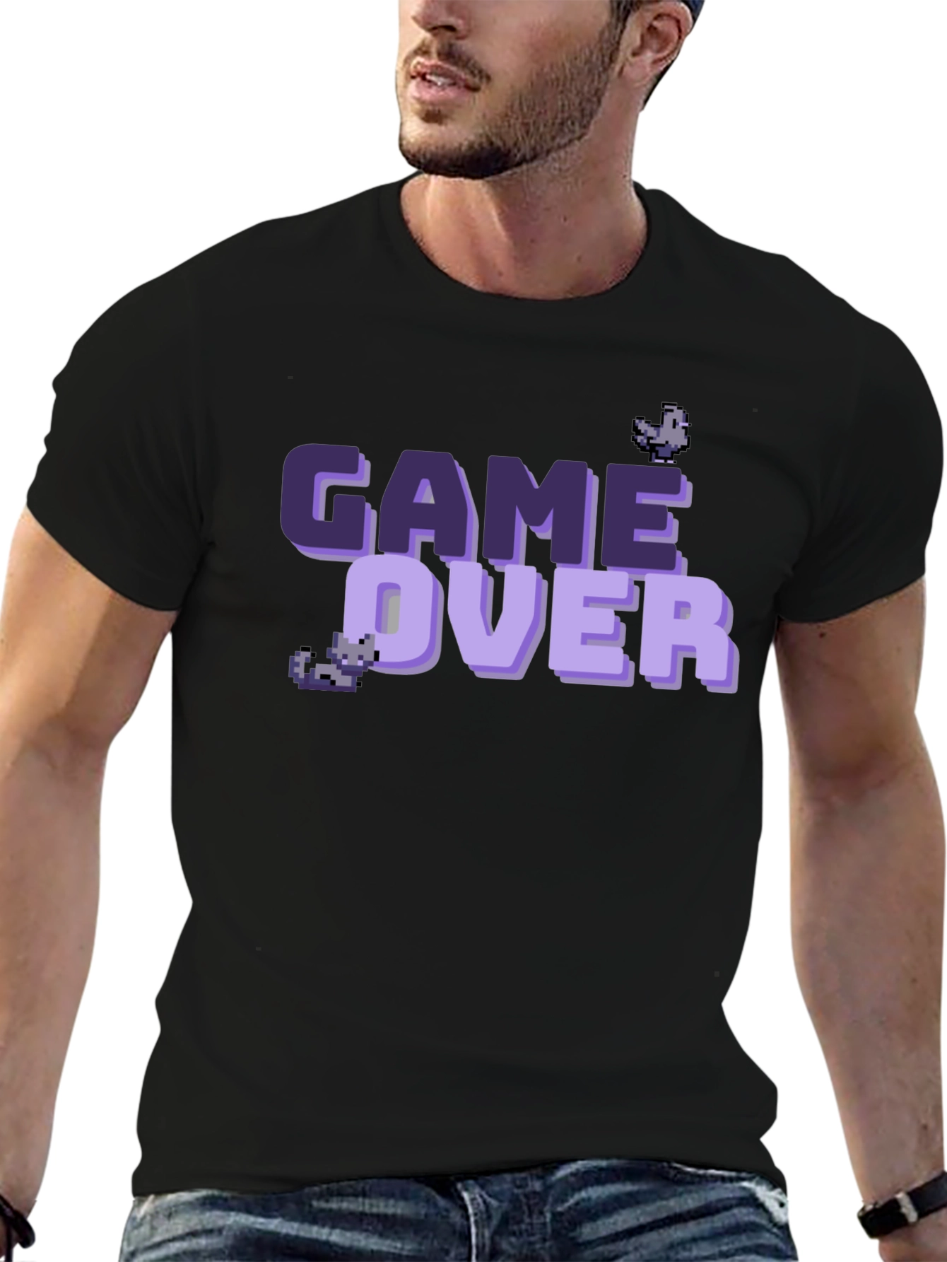 Game Over Pixel Art T-Shirt - Black
