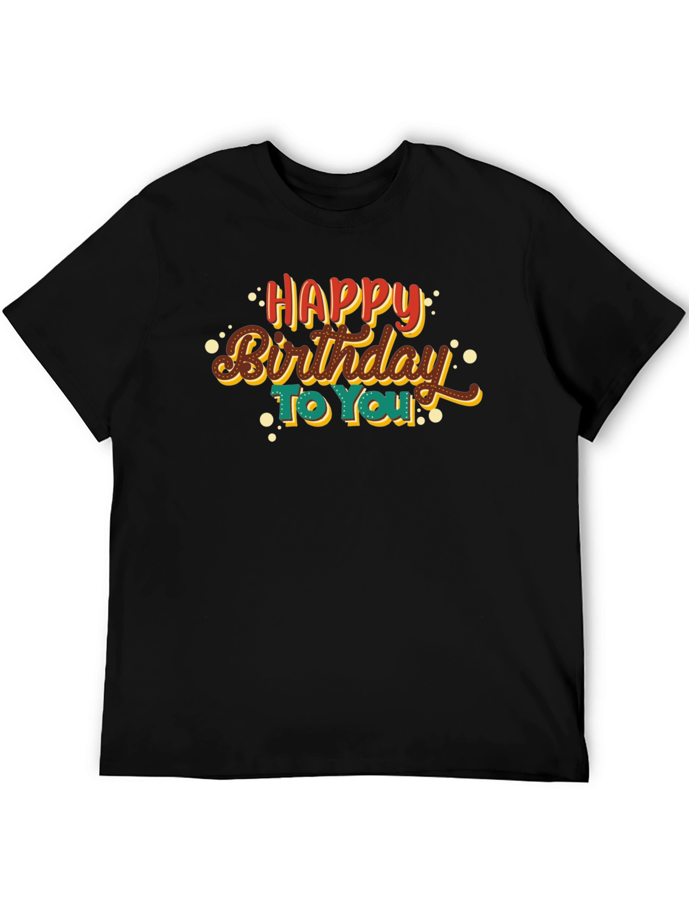 Happy Birthday Graphic Tee - Black