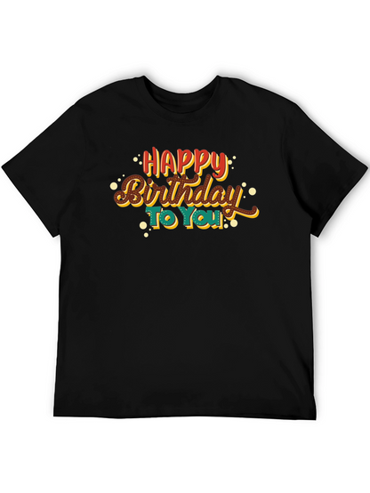 Happy Birthday Graphic Tee - Black