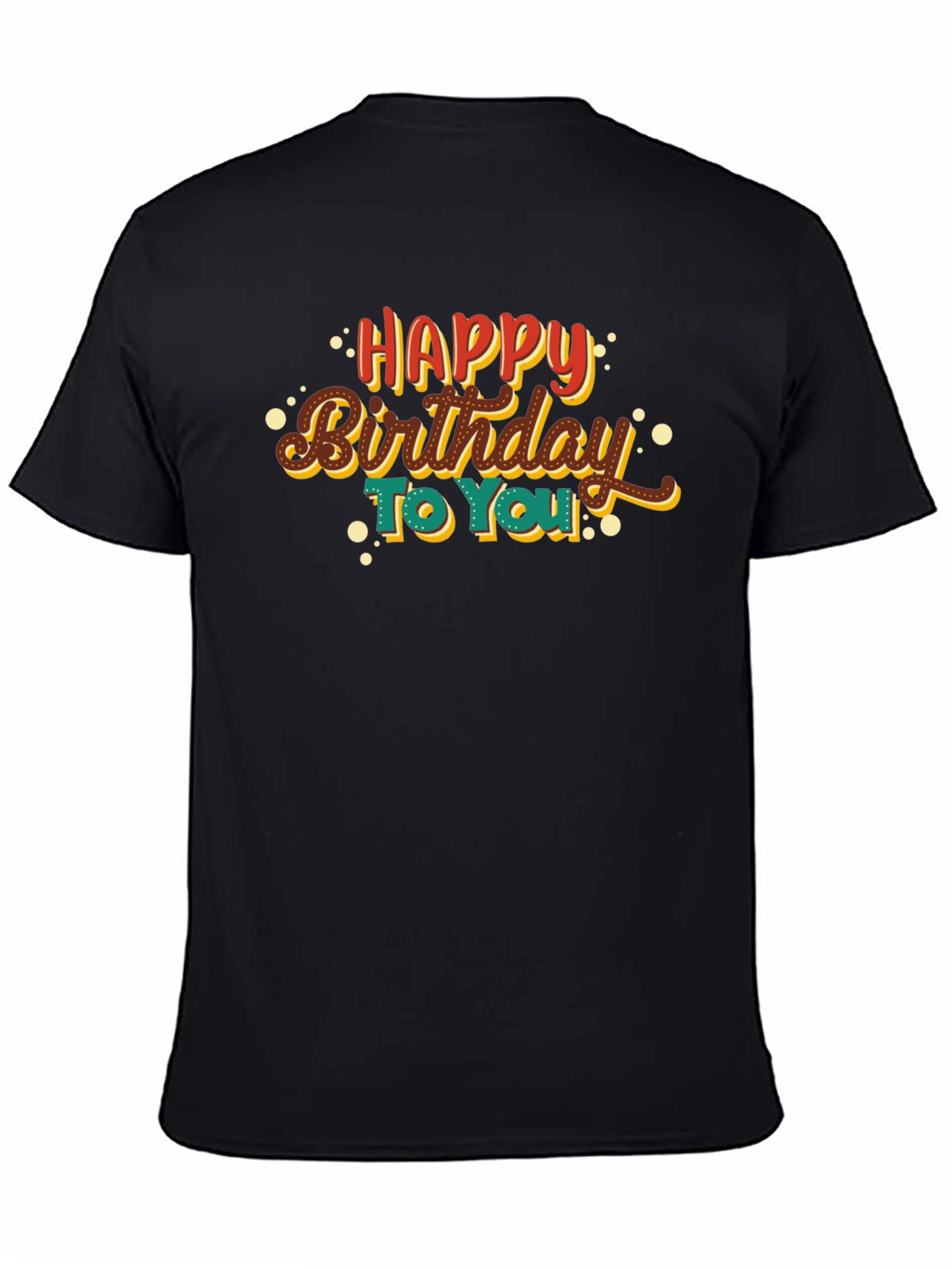 Happy Birthday Graphic Tee - Black
