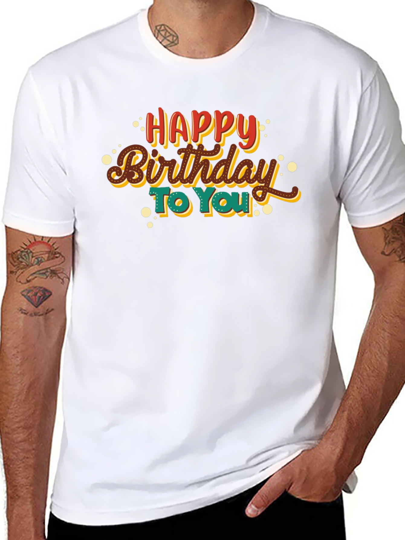 Happy Birthday Graphic Tee - Black