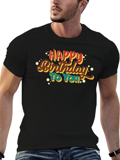 Happy Birthday Graphic Tee - Black